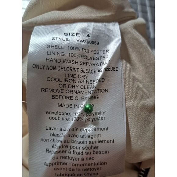 Vera Wang Dress Maxi  Ivory Origami Champagne Strapless Formal Bridesmaid Size 4 - Picture 12 of 12